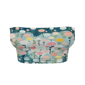 Green Field of Poppies Bandeau Tube Top