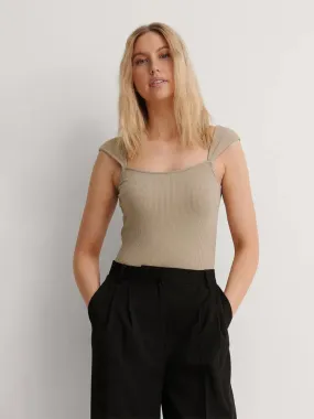 GRWM Square-Neck Singlet Top For Women