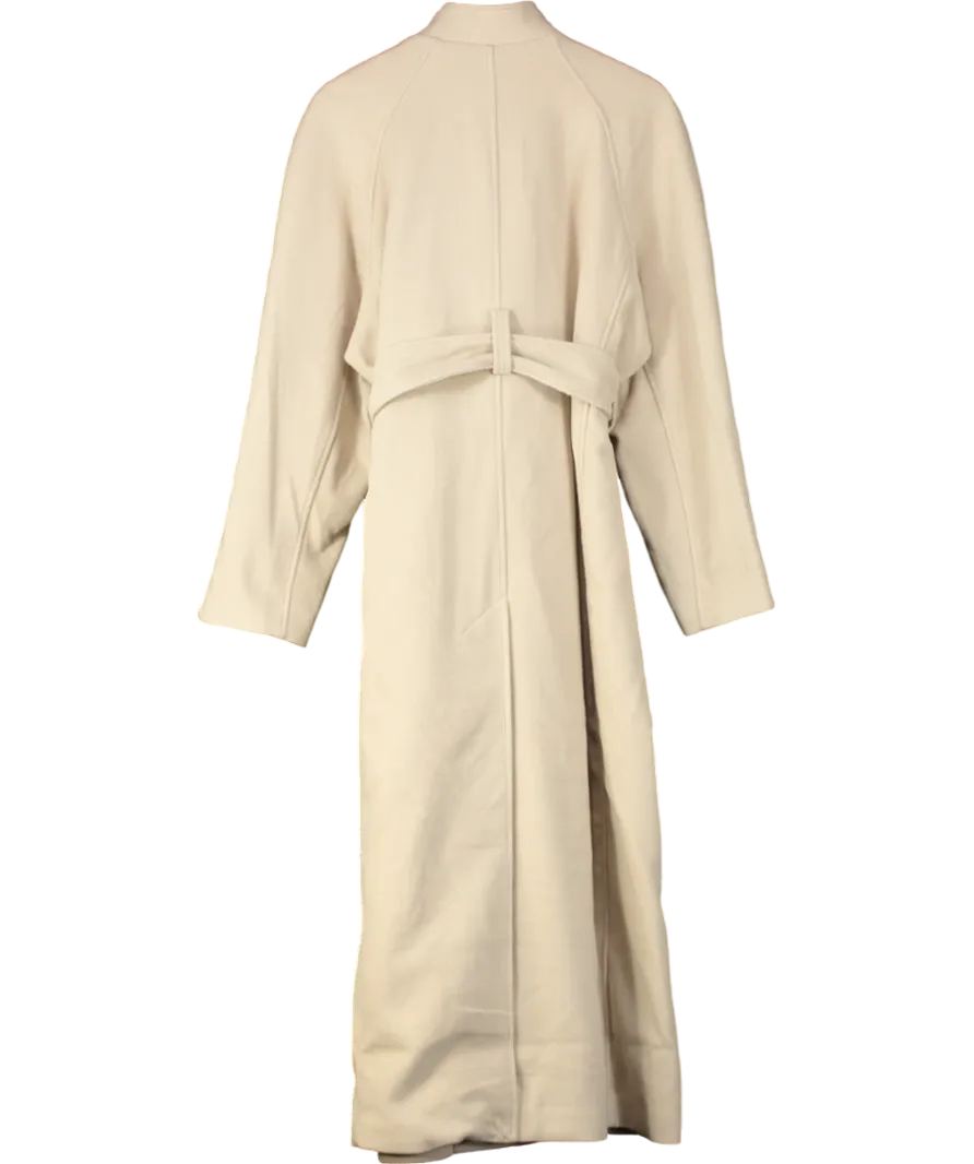 H&M Cream Maxi Tie-belt Coat UK L