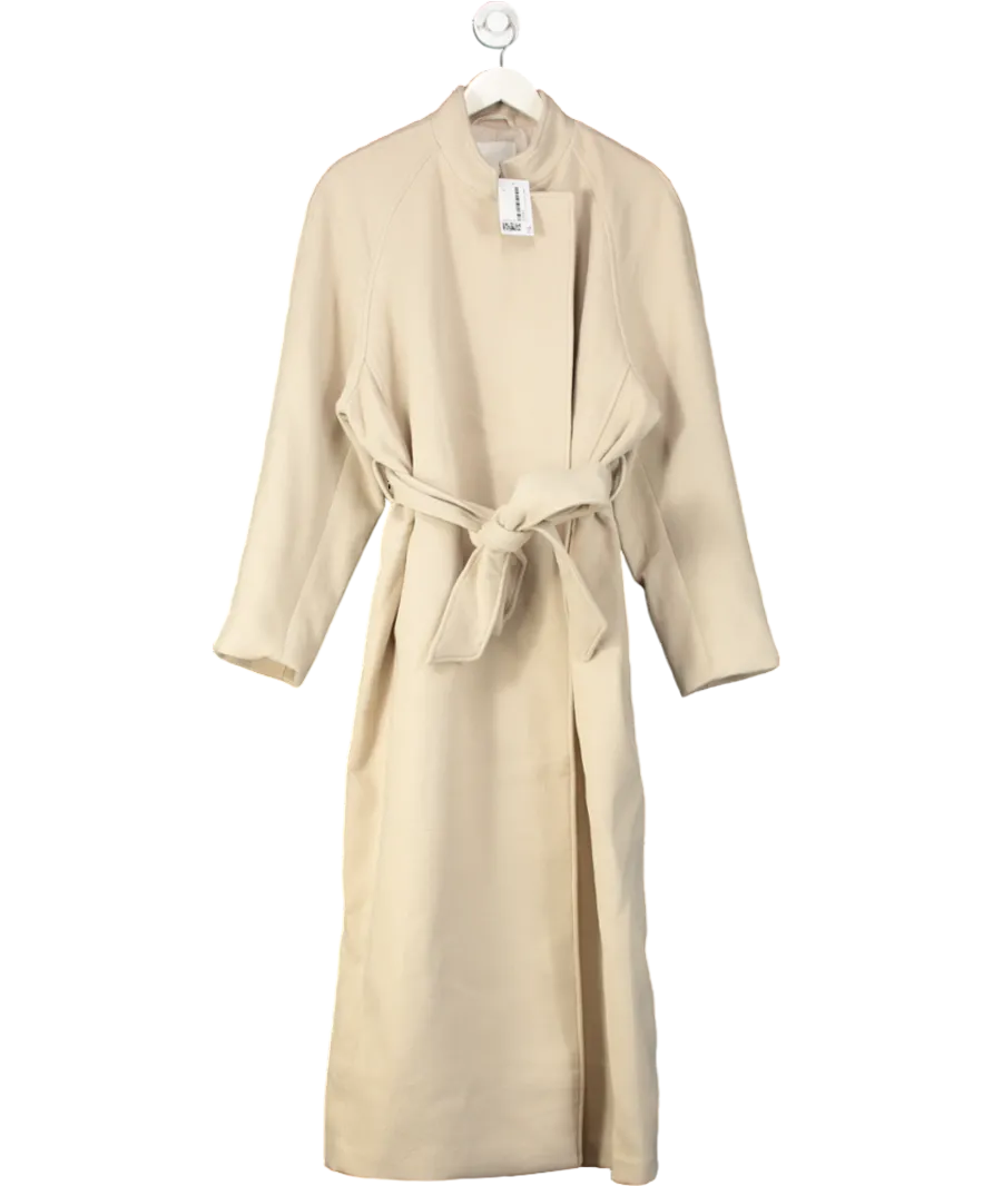 H&M Cream Maxi Tie-belt Coat UK L