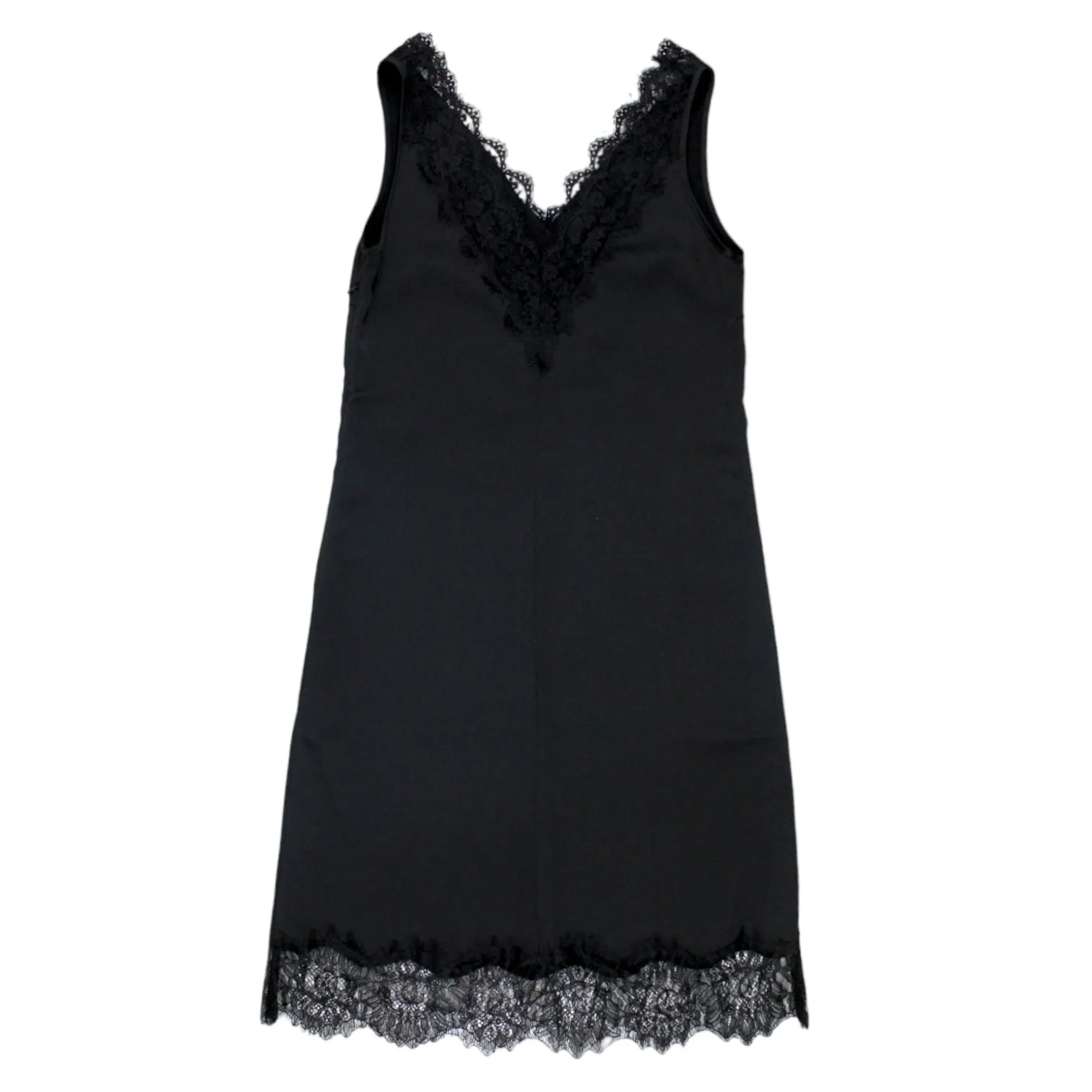 Hush Black Satin Crepe Slip Dress