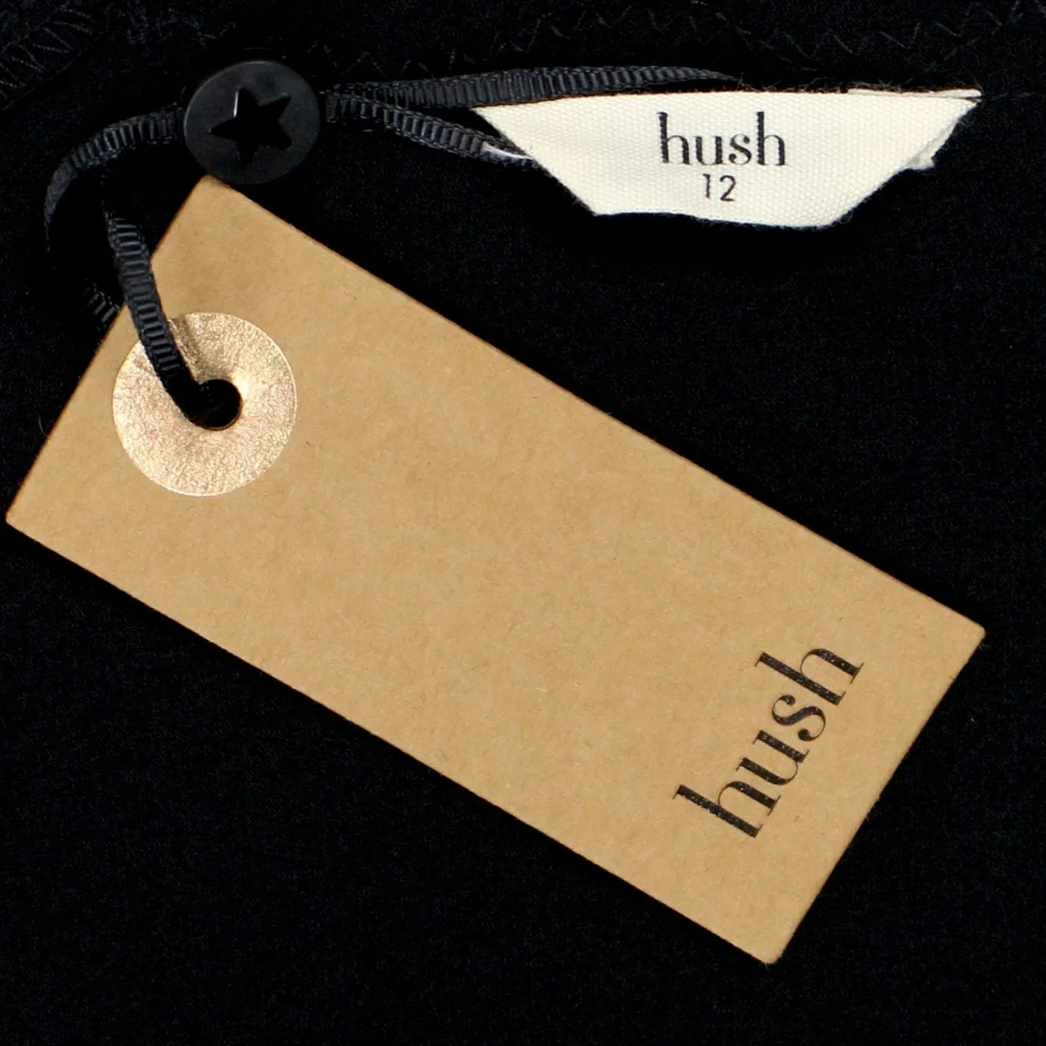 Hush Black Satin Crepe Slip Dress