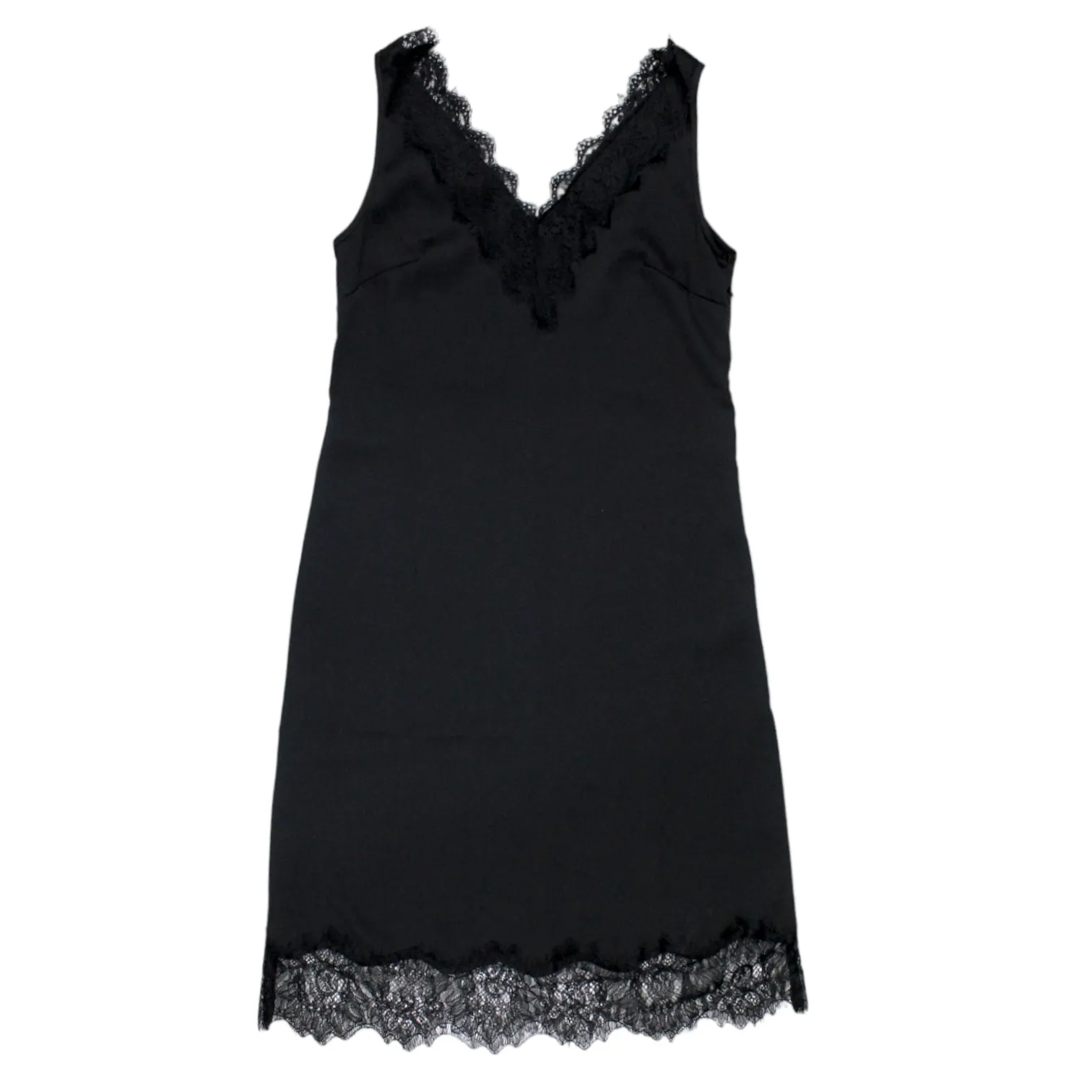 Hush Black Satin Crepe Slip Dress