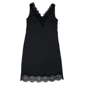 Hush Black Satin Crepe Slip Dress