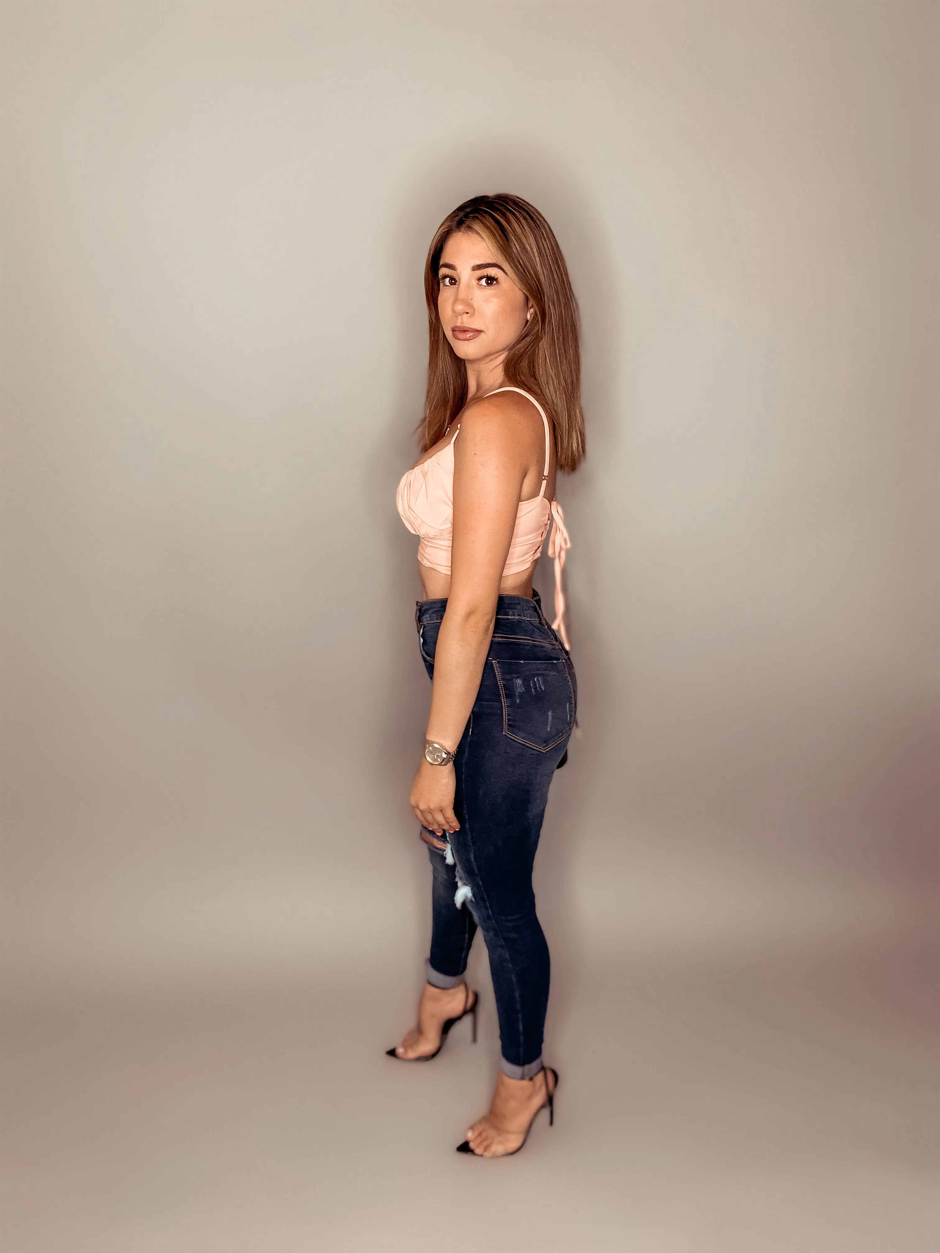 Isa Tie Crop Top (Pink)