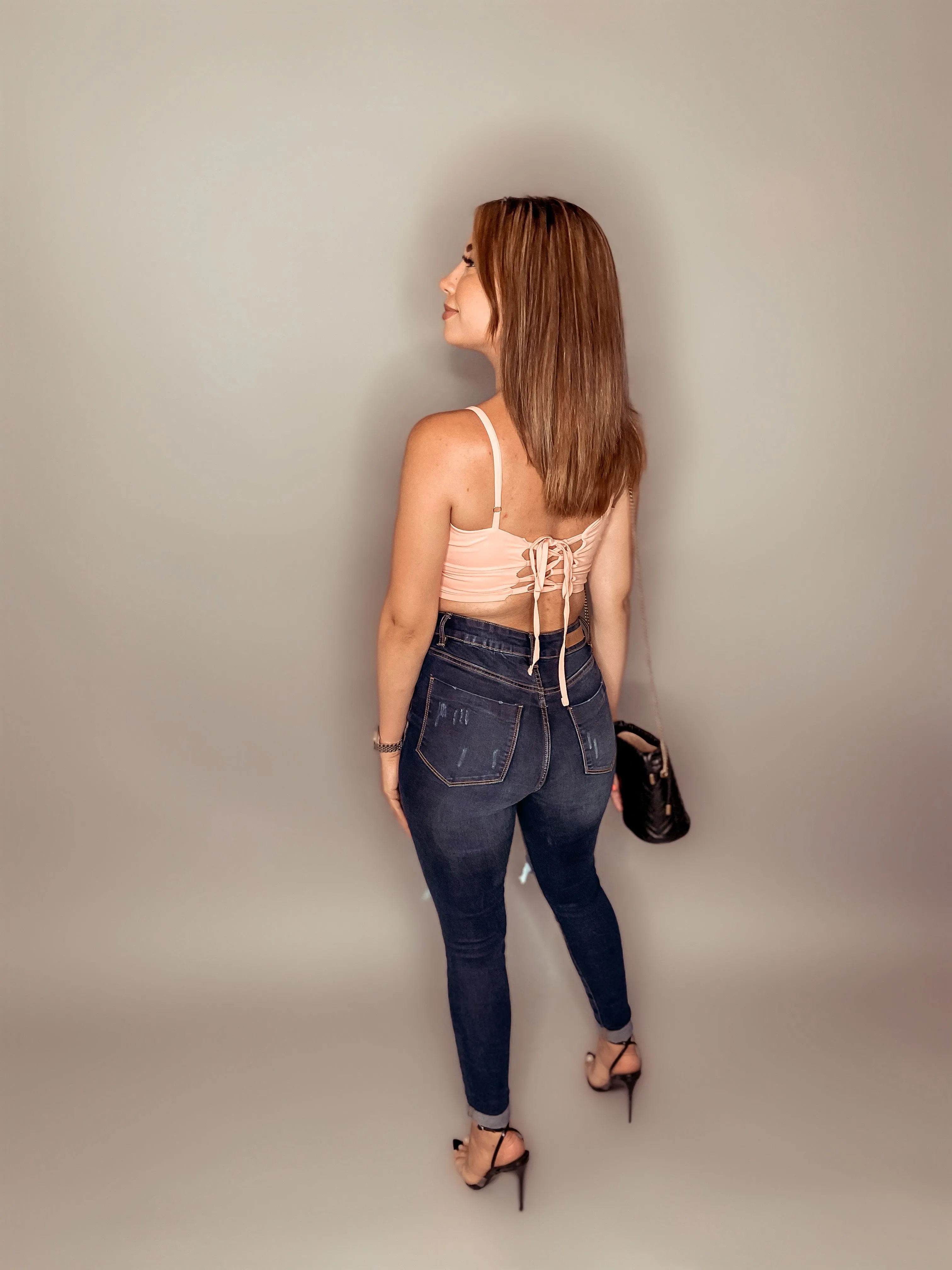 Isa Tie Crop Top (Pink)