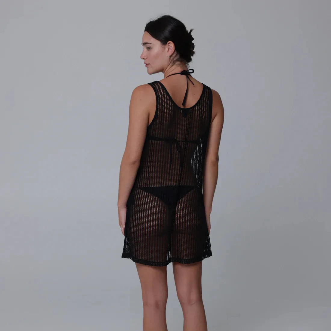 J Valdi Bora Scoop Neck T Dress Coverup - Black