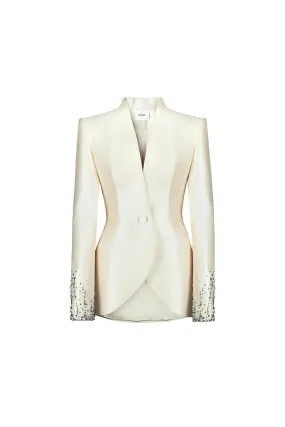 Jennica Tulip Long Sleeved Silk Taffeta Blazer