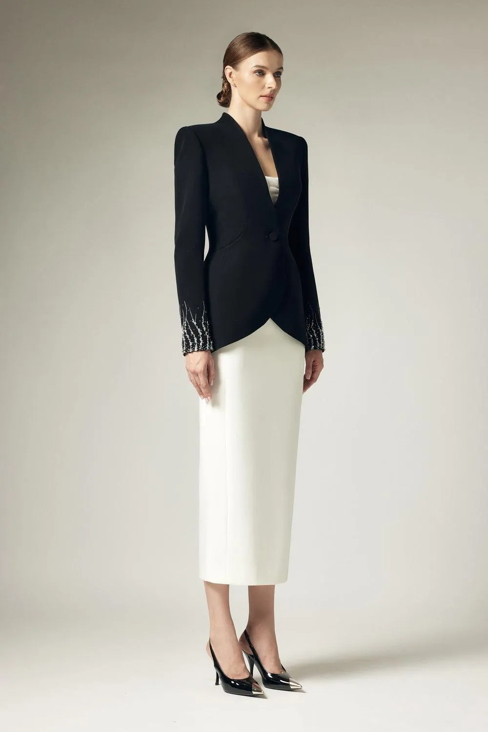 Jennica Tulip Long Sleeved Silk Taffeta Blazer