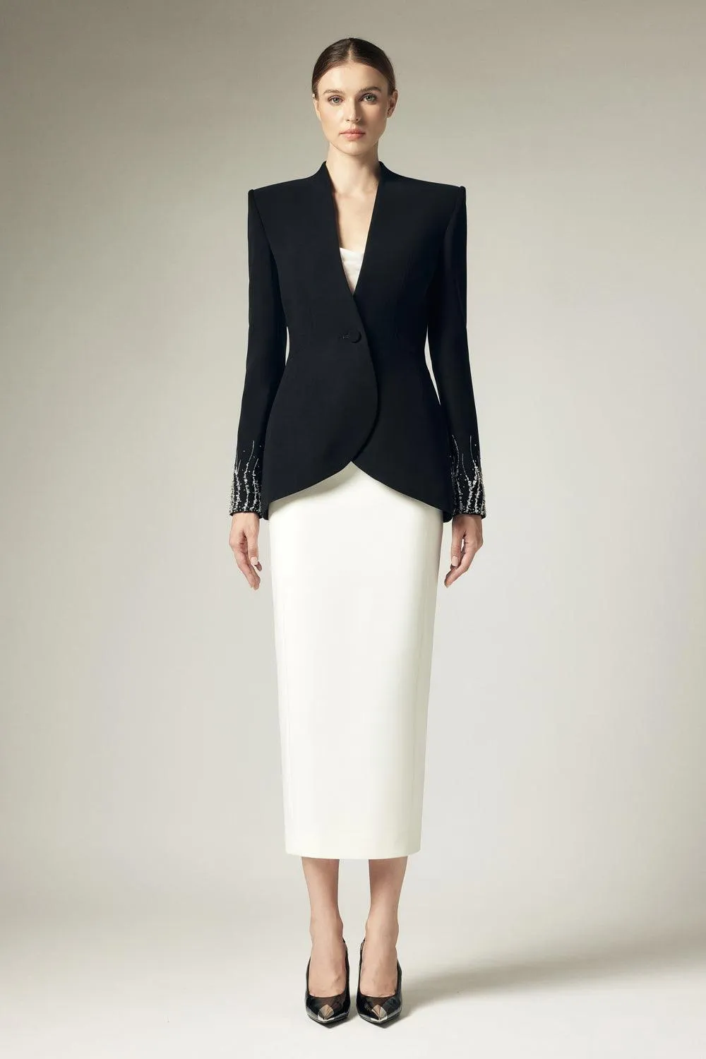 Jennica Tulip Long Sleeved Silk Taffeta Blazer