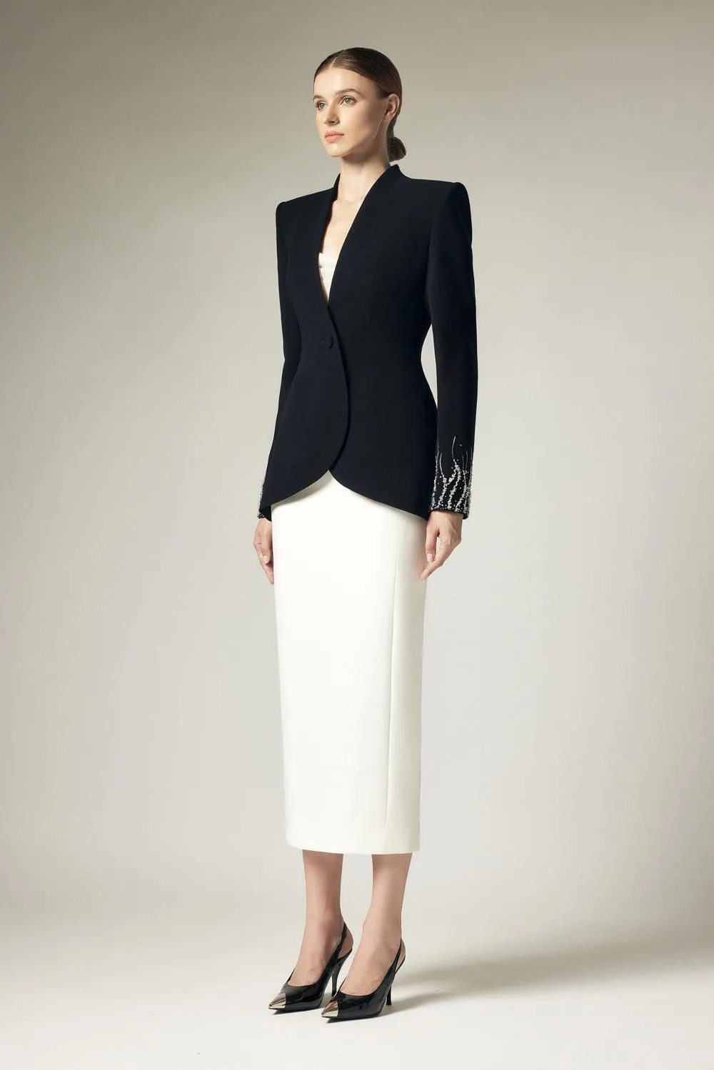 Jennica Tulip Long Sleeved Silk Taffeta Blazer