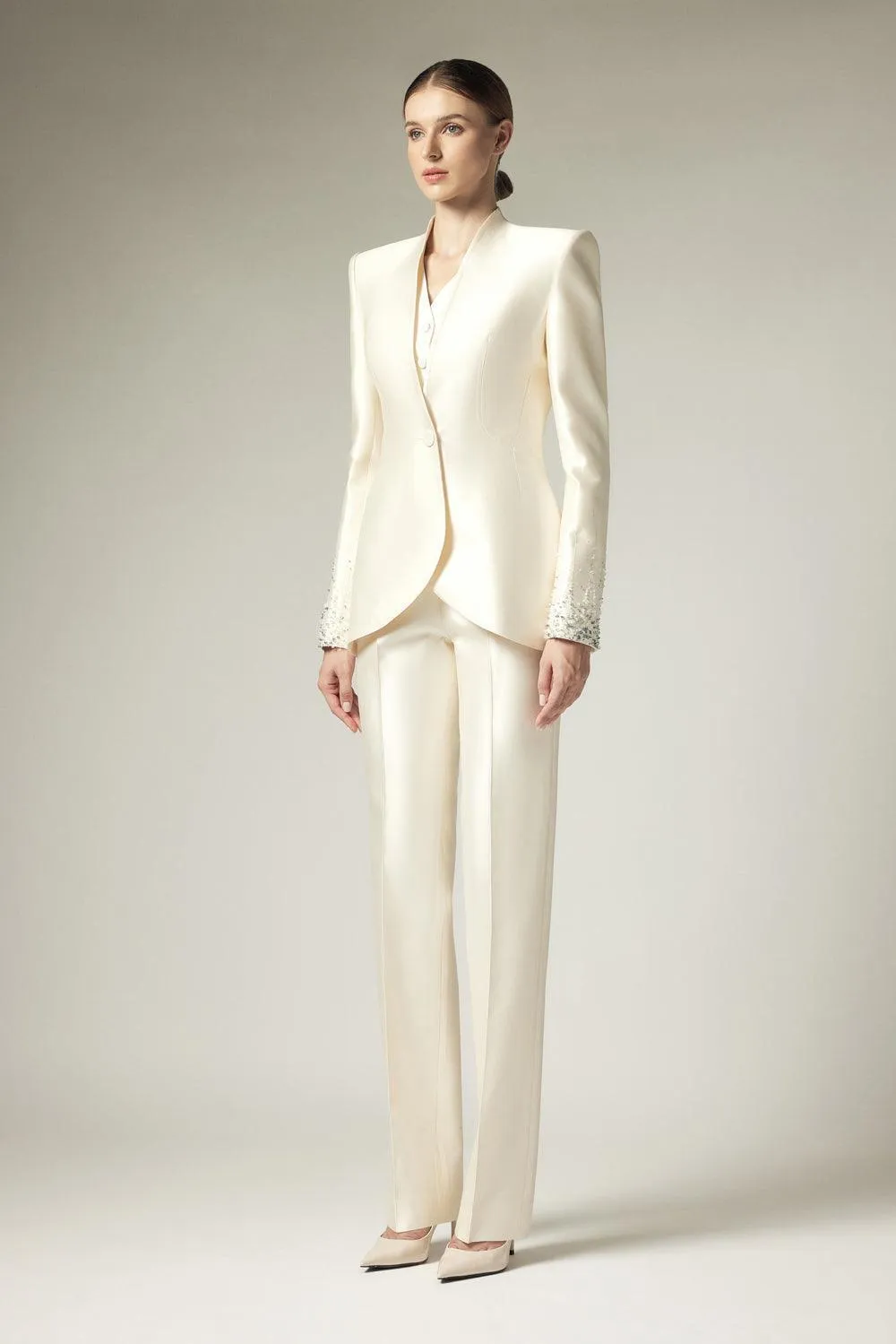 Jennica Tulip Long Sleeved Silk Taffeta Blazer