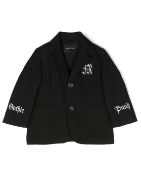 JOHN RICHMOND-Boy's logo-patch single-breasted blazer-RIP23085GC