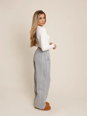 KELSIE ESSENTIAL FLEECE STRAIGHT SWEATPANTS X GRAY