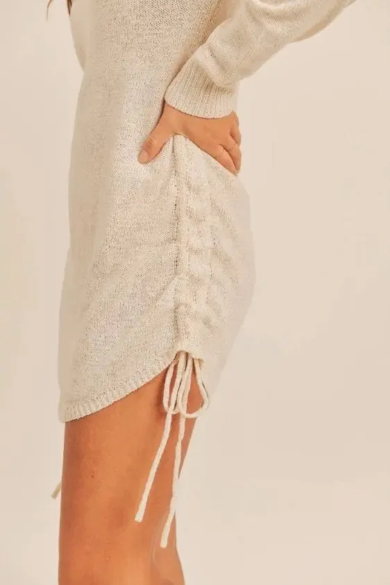 Knit Sweater Dress with Open Back Detail