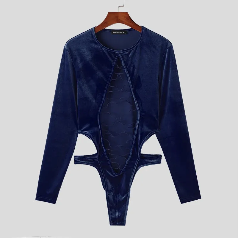 Laced Up Velour Bodysuit