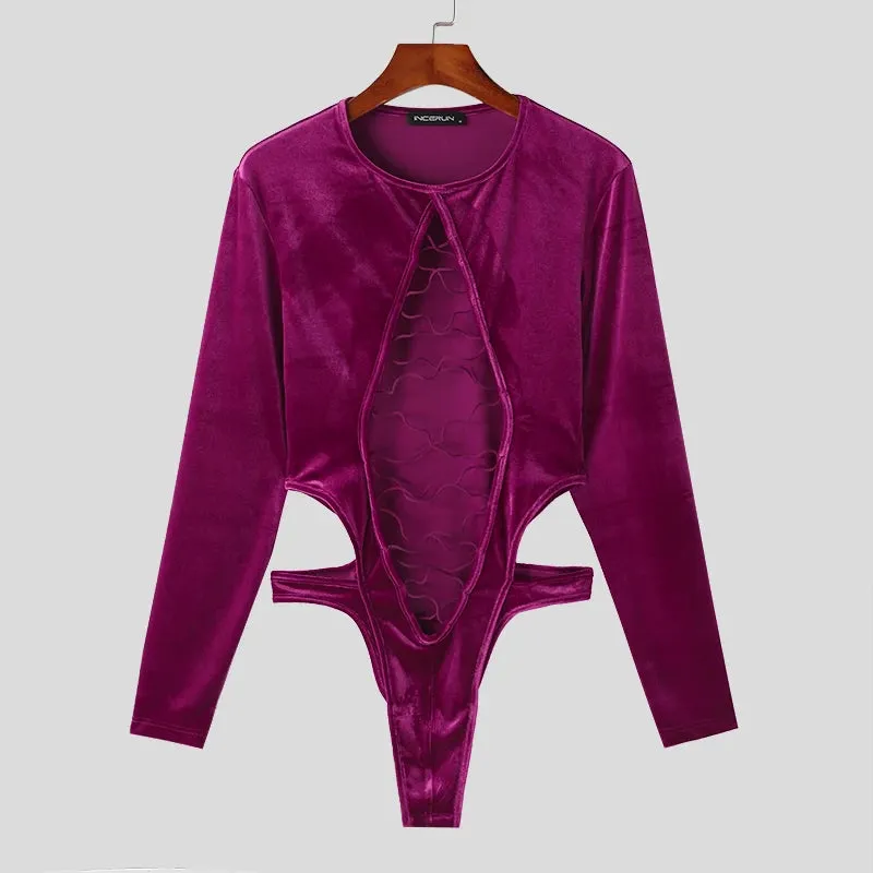 Laced Up Velour Bodysuit
