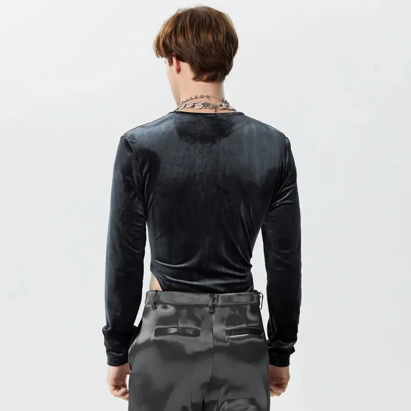 Laced Up Velour Bodysuit