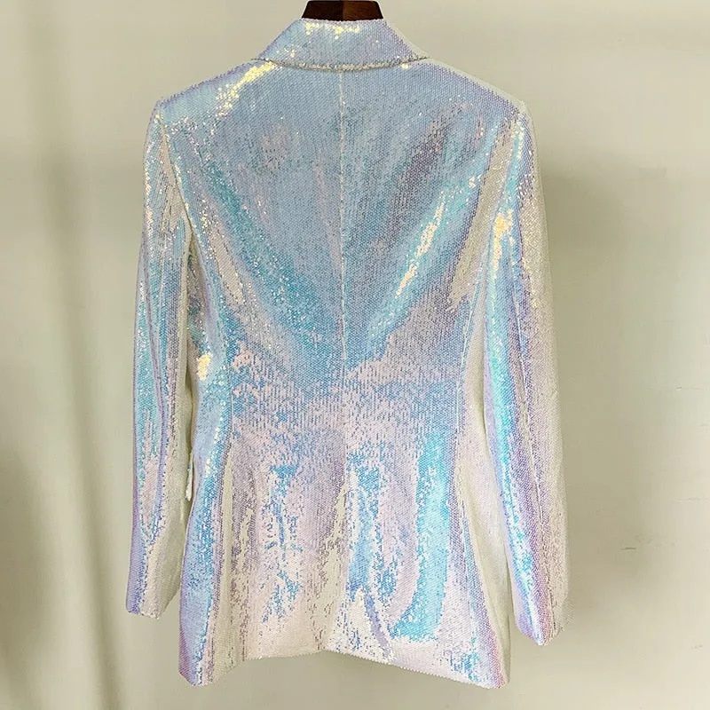 Ladies classy blazer shorts suit two Piece set BLING BLING Shiny Bright kelsey blazer and shorts