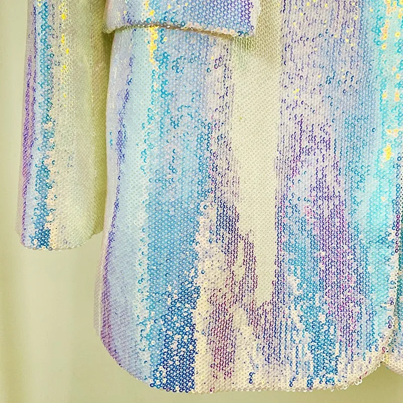 Ladies classy blazer shorts suit two Piece set BLING BLING Shiny Bright kelsey blazer and shorts