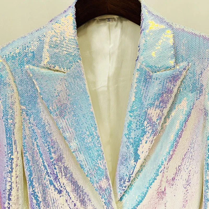 Ladies classy blazer shorts suit two Piece set BLING BLING Shiny Bright kelsey blazer and shorts
