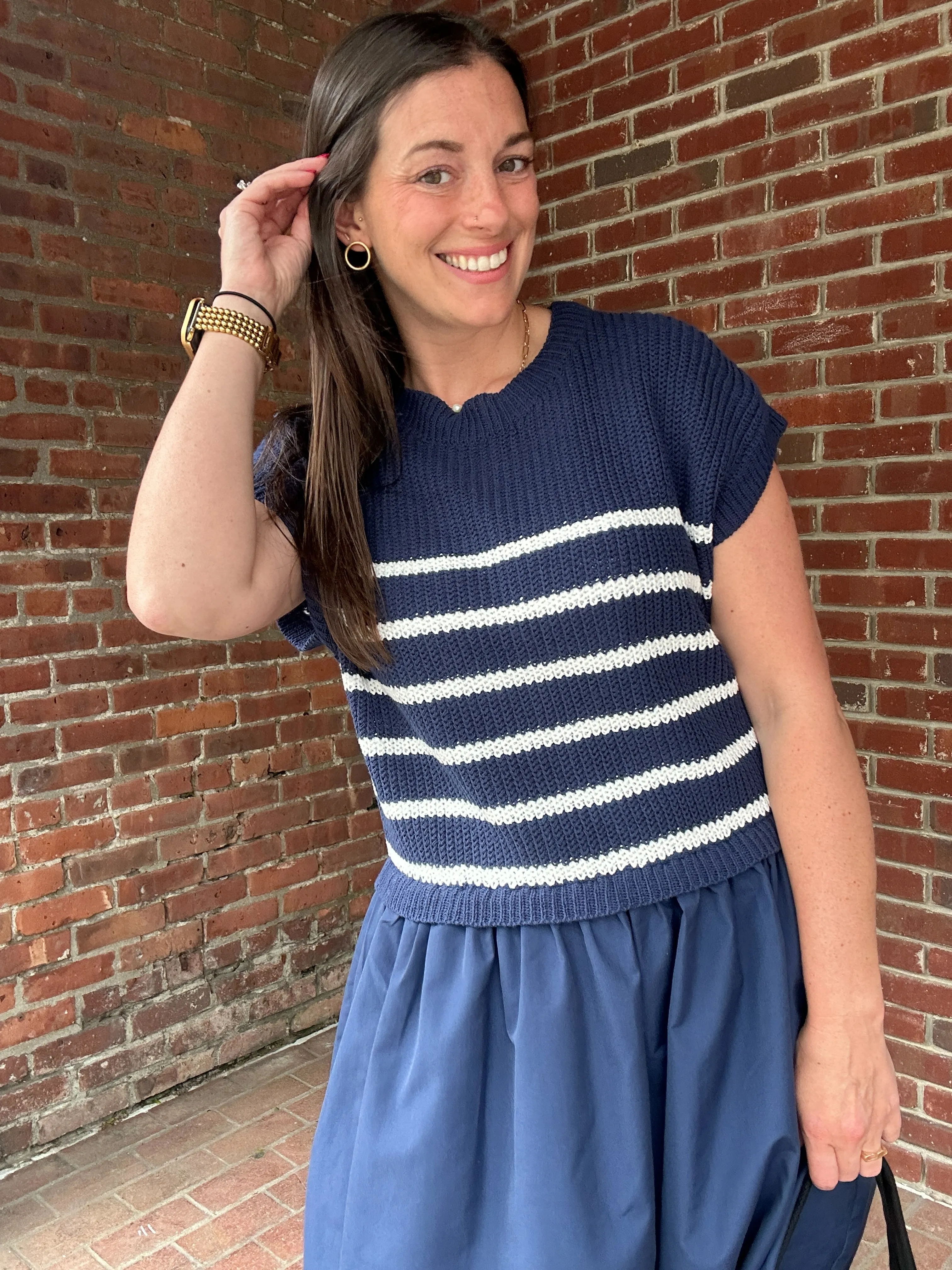 Lake Life Navy Striped Dress