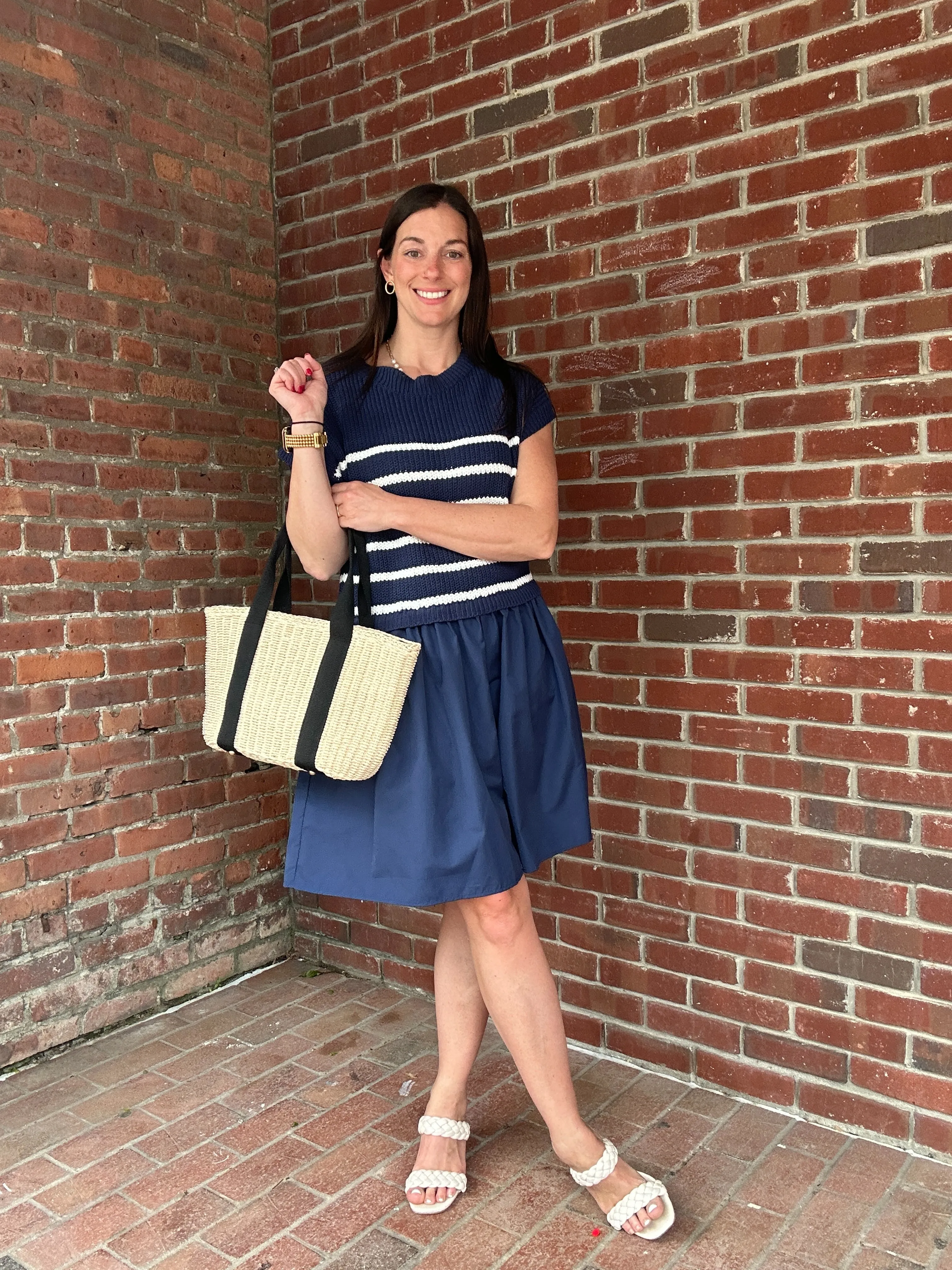 Lake Life Navy Striped Dress
