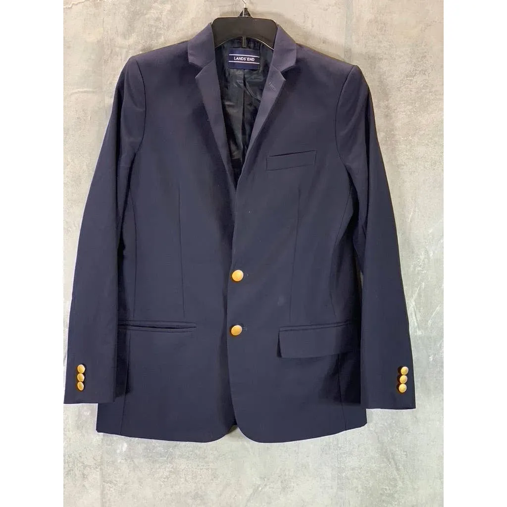 LANDS' END Boy's Navy Two-Button Blazer SZ 16