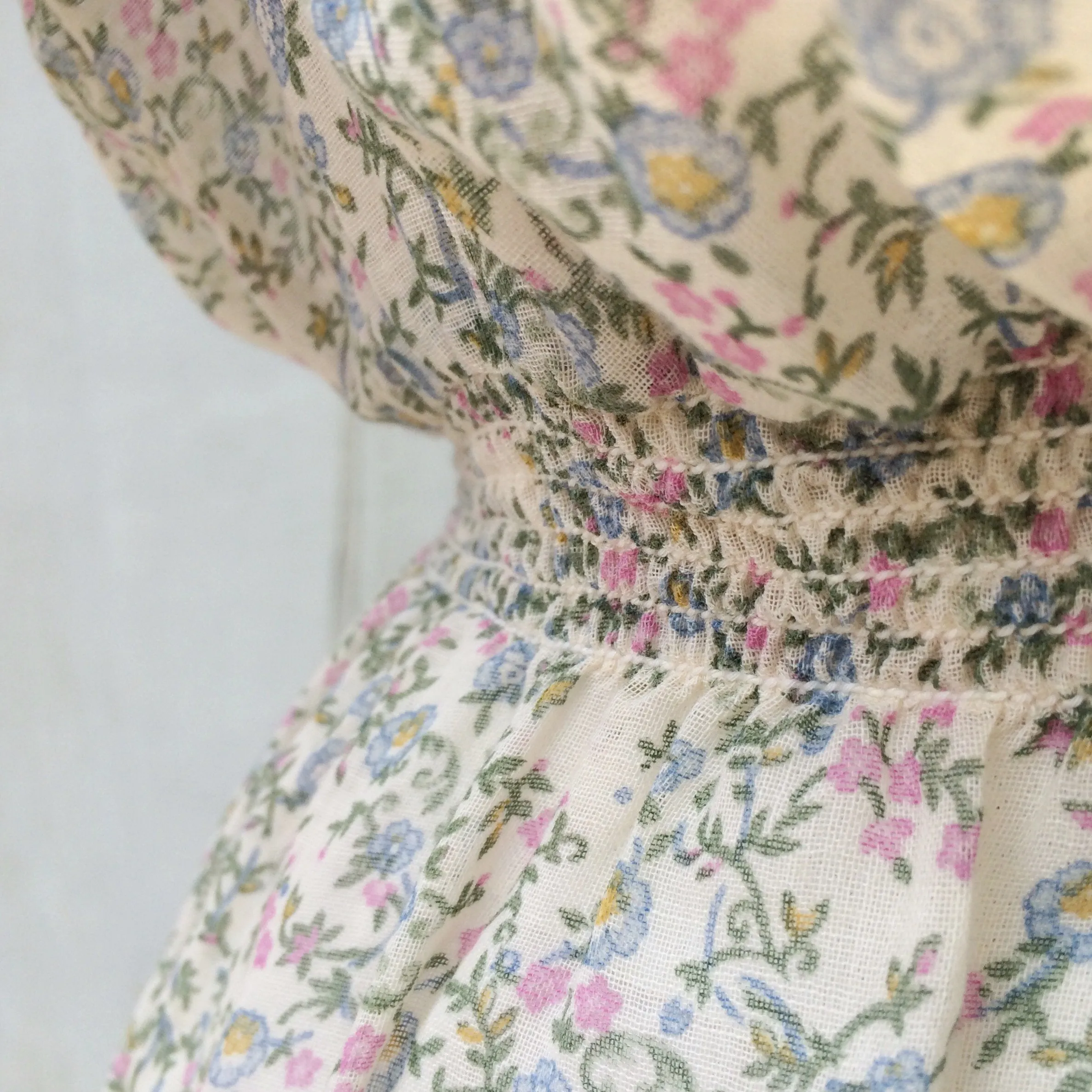 Leah Lynn | Vintage 1980s does 1940s English floral print Lace collar Delicate Dress