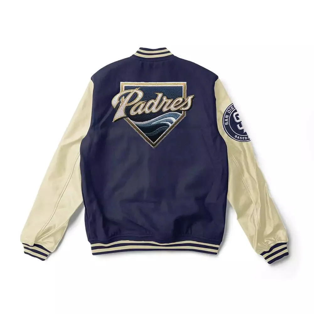 Letterman San Diego Padres Blue and White Varsity Jacket