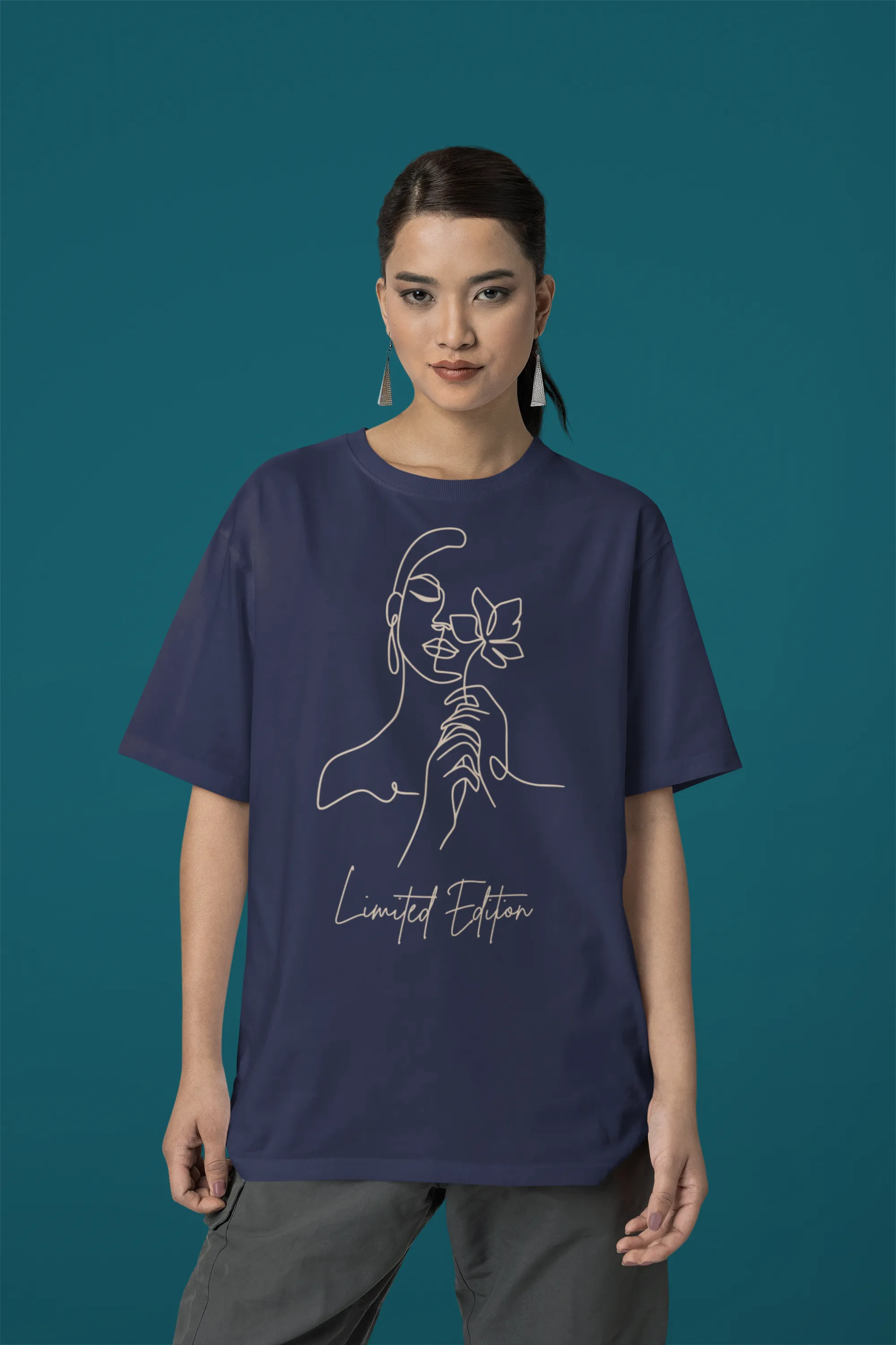 Limited Edition Women's Oversized Cotton T-shirt with Minimalistic Women