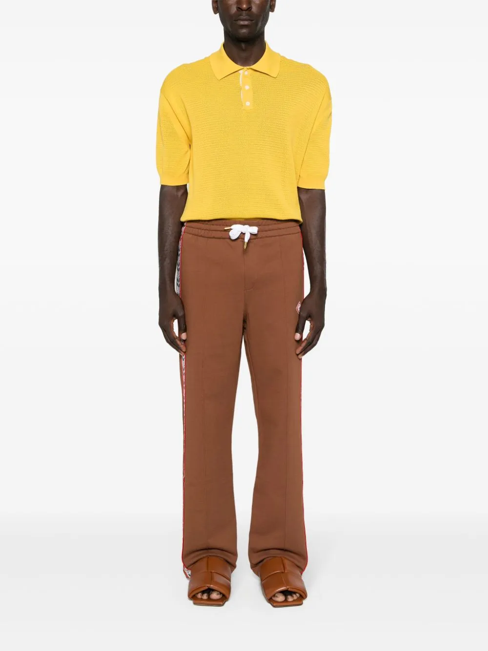 logo-patch organic cotton track pants