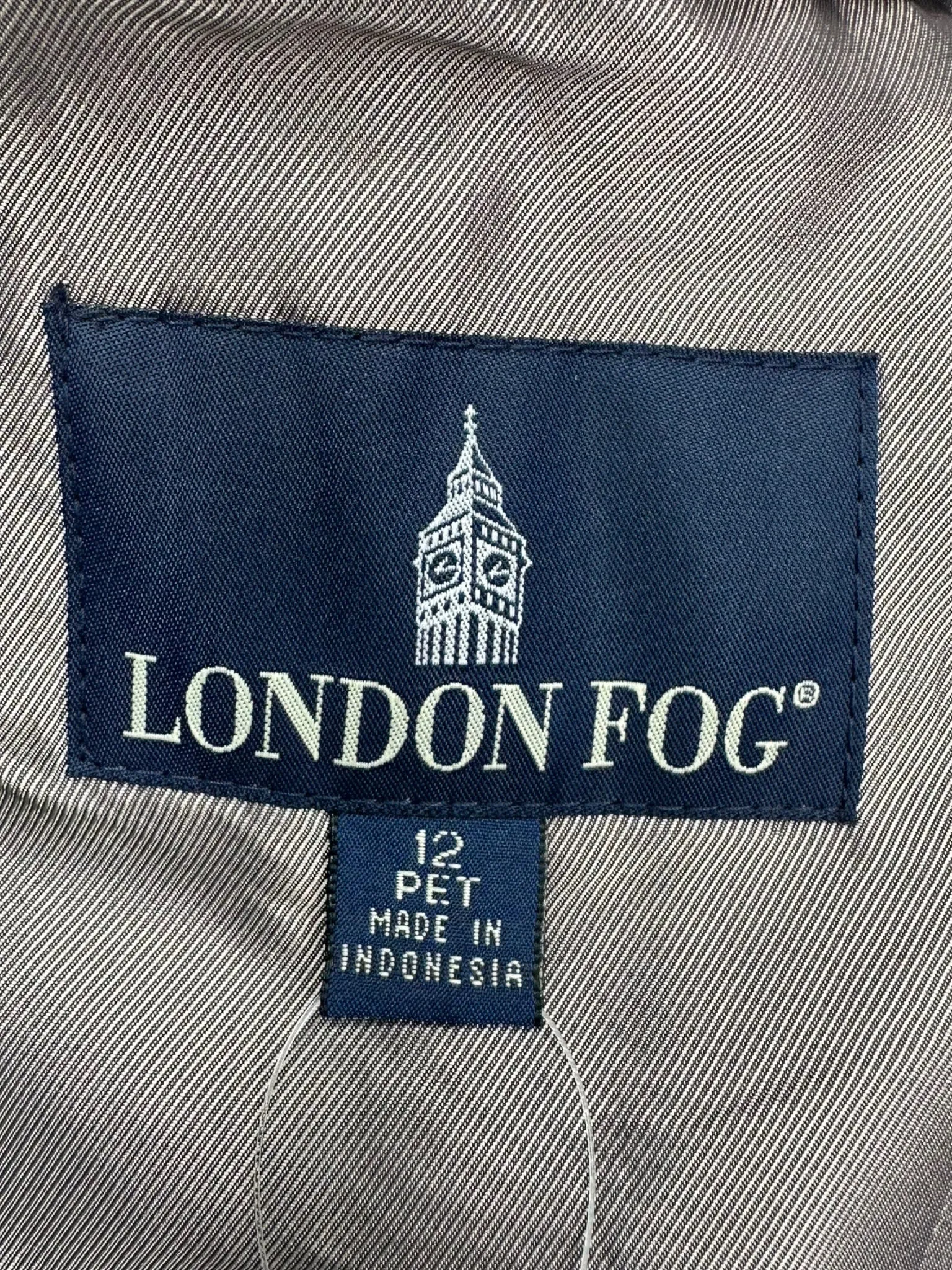 LONDON FOG Gray Trench Coat Size 12