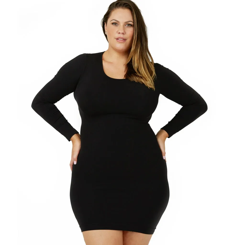 Long Sleeve Slip Dress