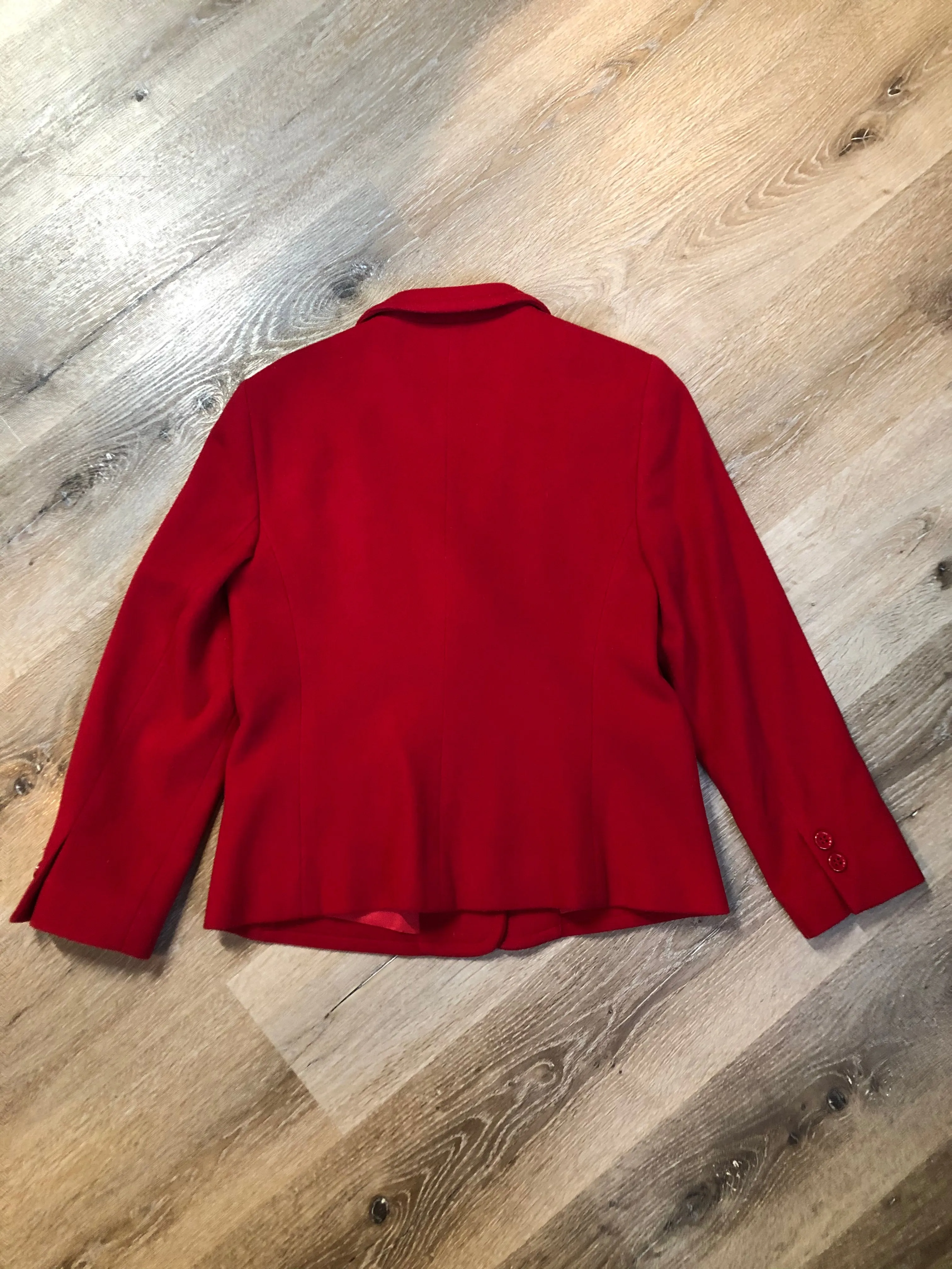 Louben Red Wool/ Cashmere Blend Blazer, Made in Canada SOLD