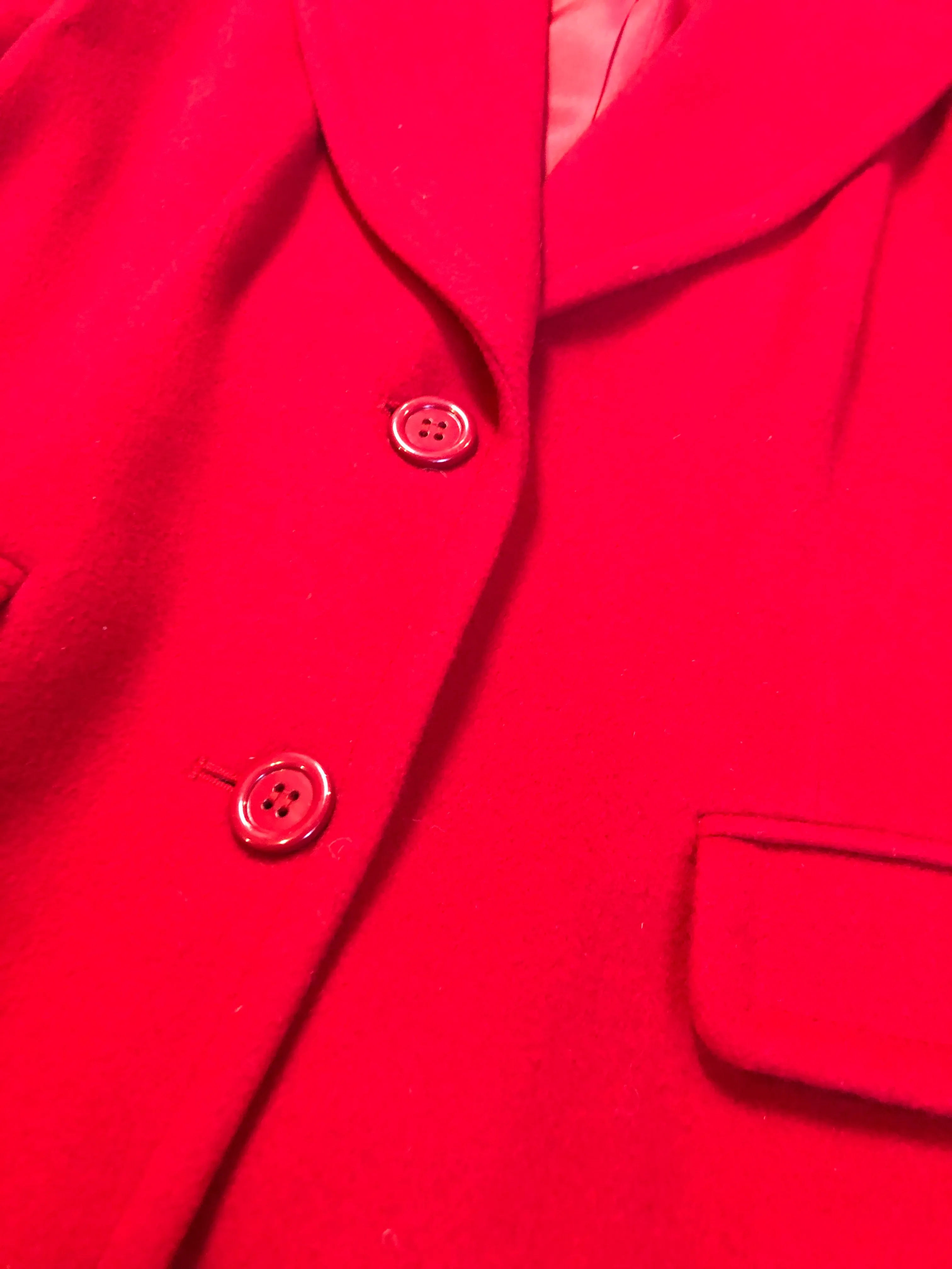 Louben Red Wool/ Cashmere Blend Blazer, Made in Canada SOLD