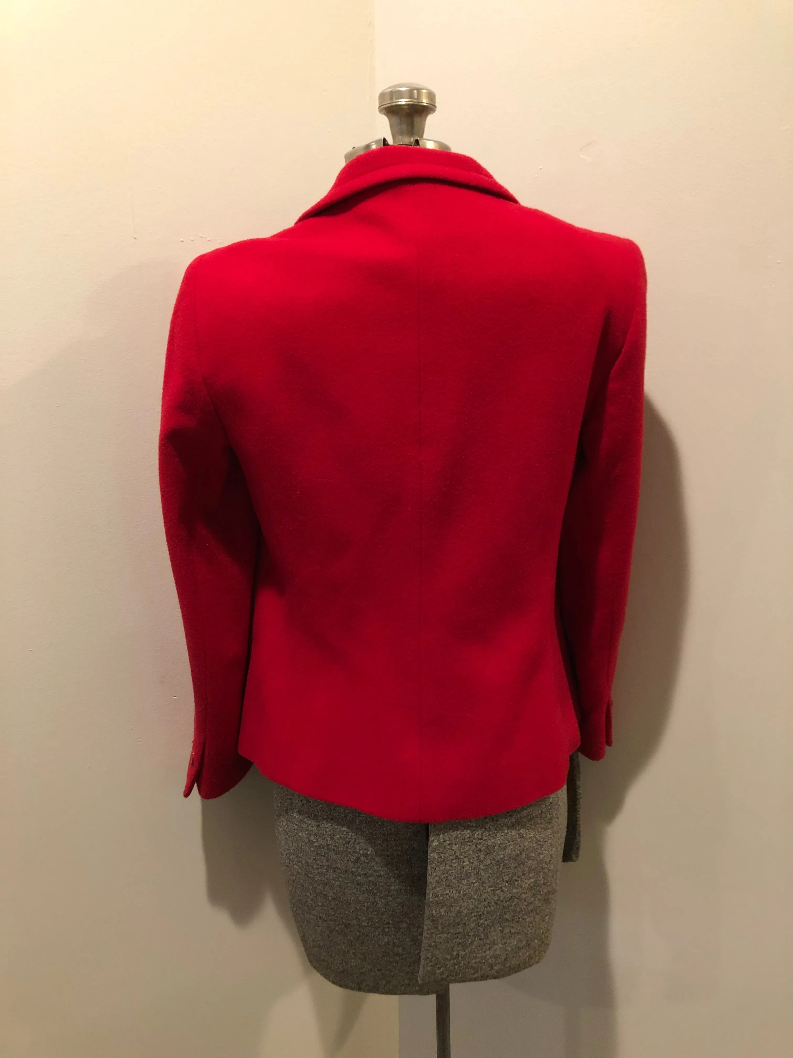 Louben Red Wool/ Cashmere Blend Blazer, Made in Canada SOLD