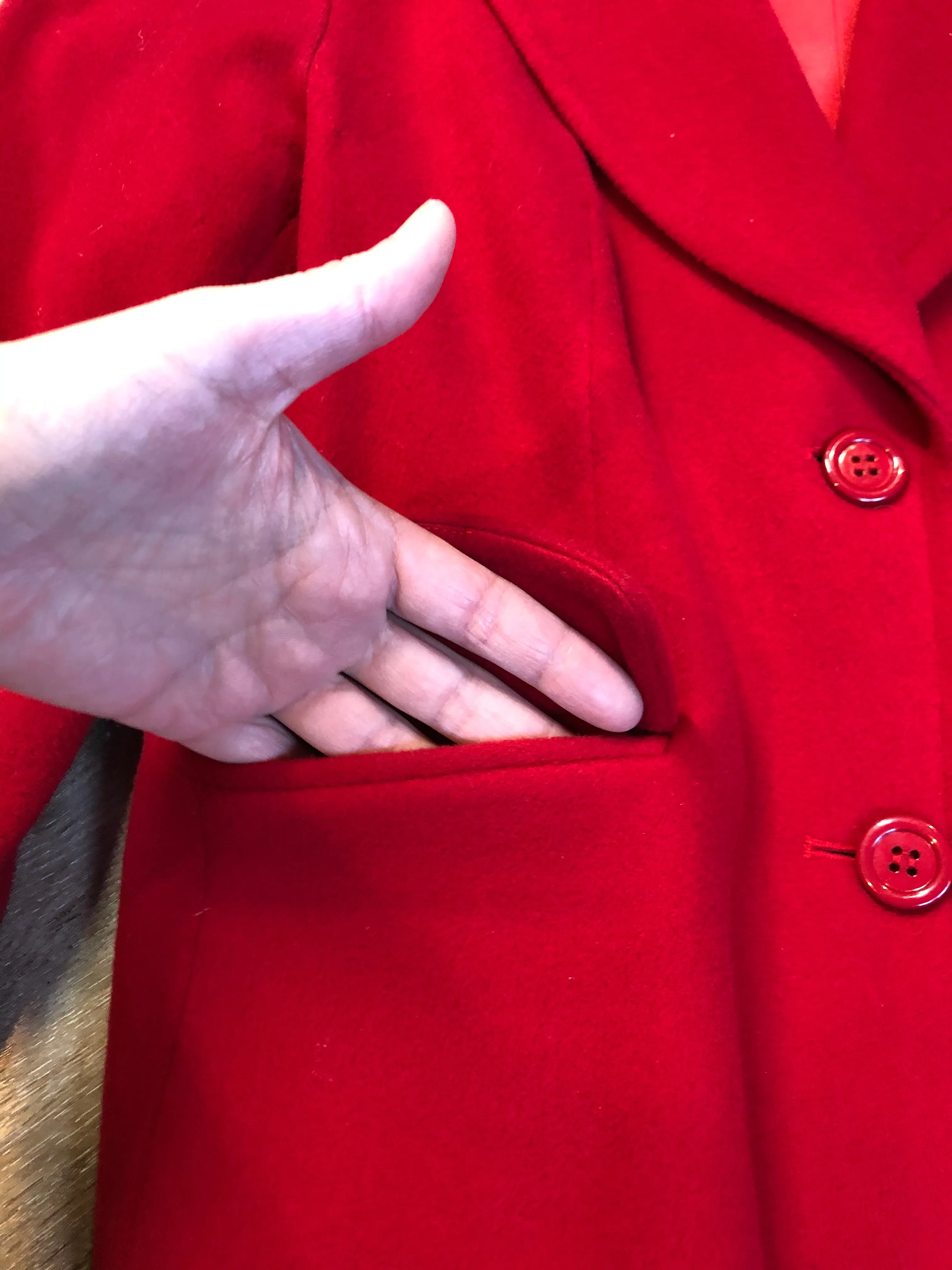 Louben Red Wool/ Cashmere Blend Blazer, Made in Canada SOLD