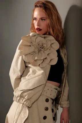 LUCY BOMBER JACKET with flowers