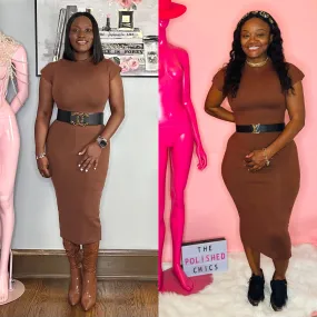Luxurious Viscose Bodycon Midi Dress