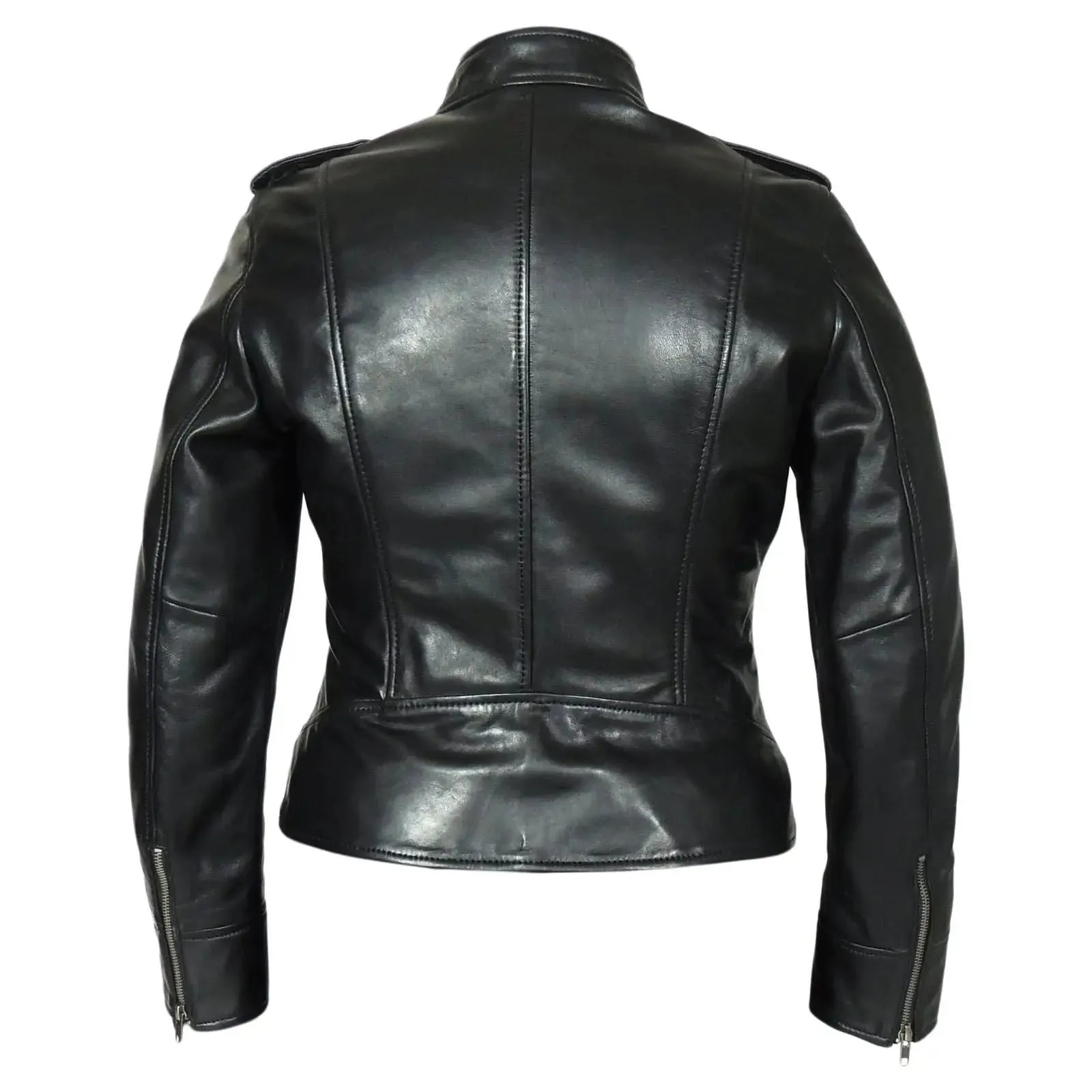 Maya Women's Midnight Blue Luxe Leather Blazer