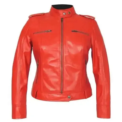 Maya Women's Midnight Blue Luxe Leather Blazer