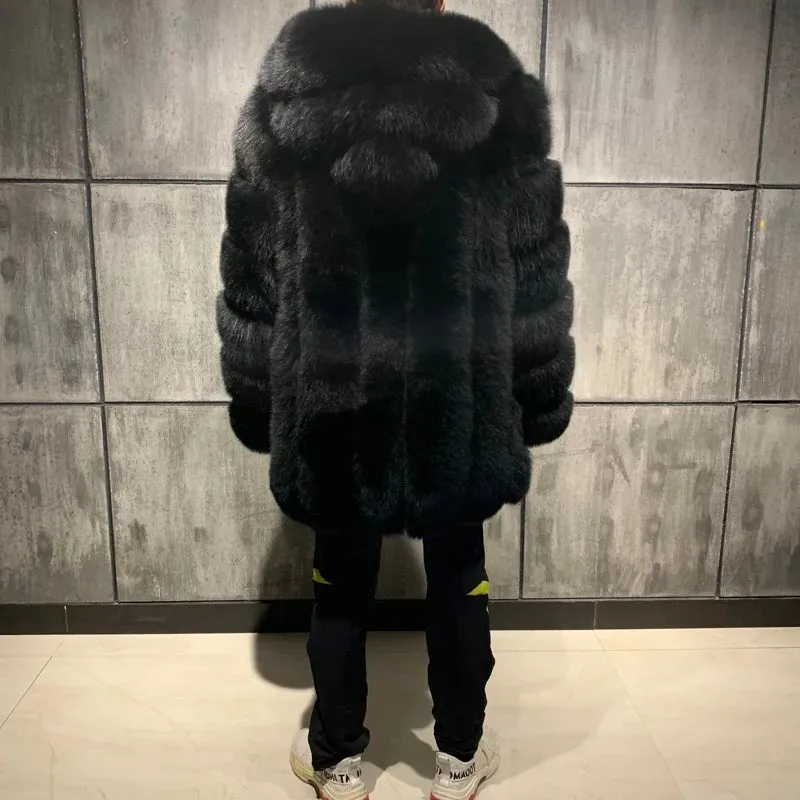 Men's Fox Fur Trench Coat