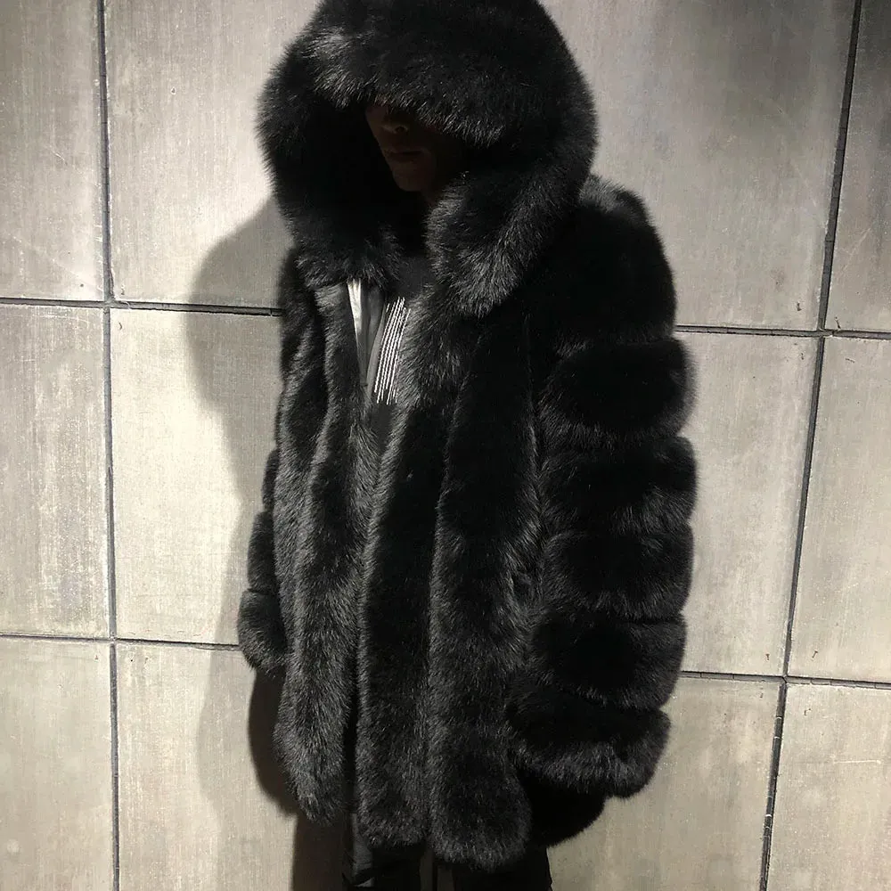 Men's Fox Fur Trench Coat
