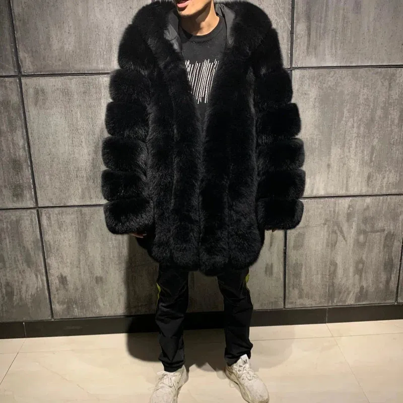 Men's Fox Fur Trench Coat