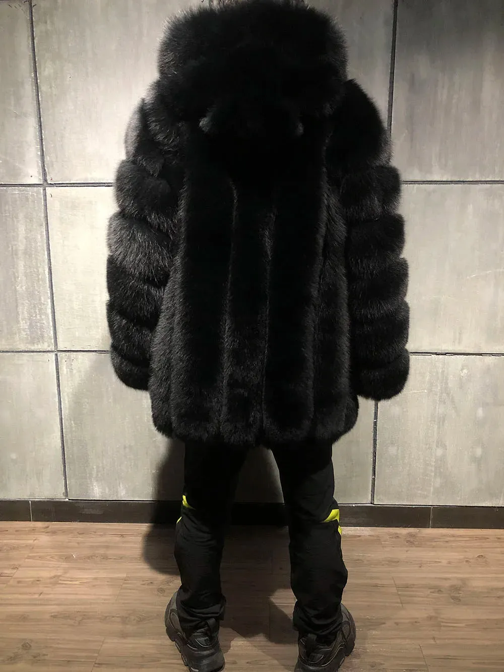 Men's Fox Fur Trench Coat