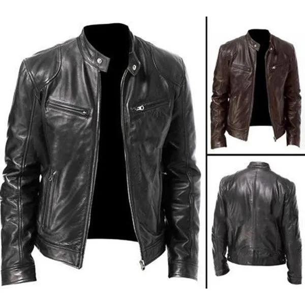 Men's  vintage fashion 100% real leather jacket for men