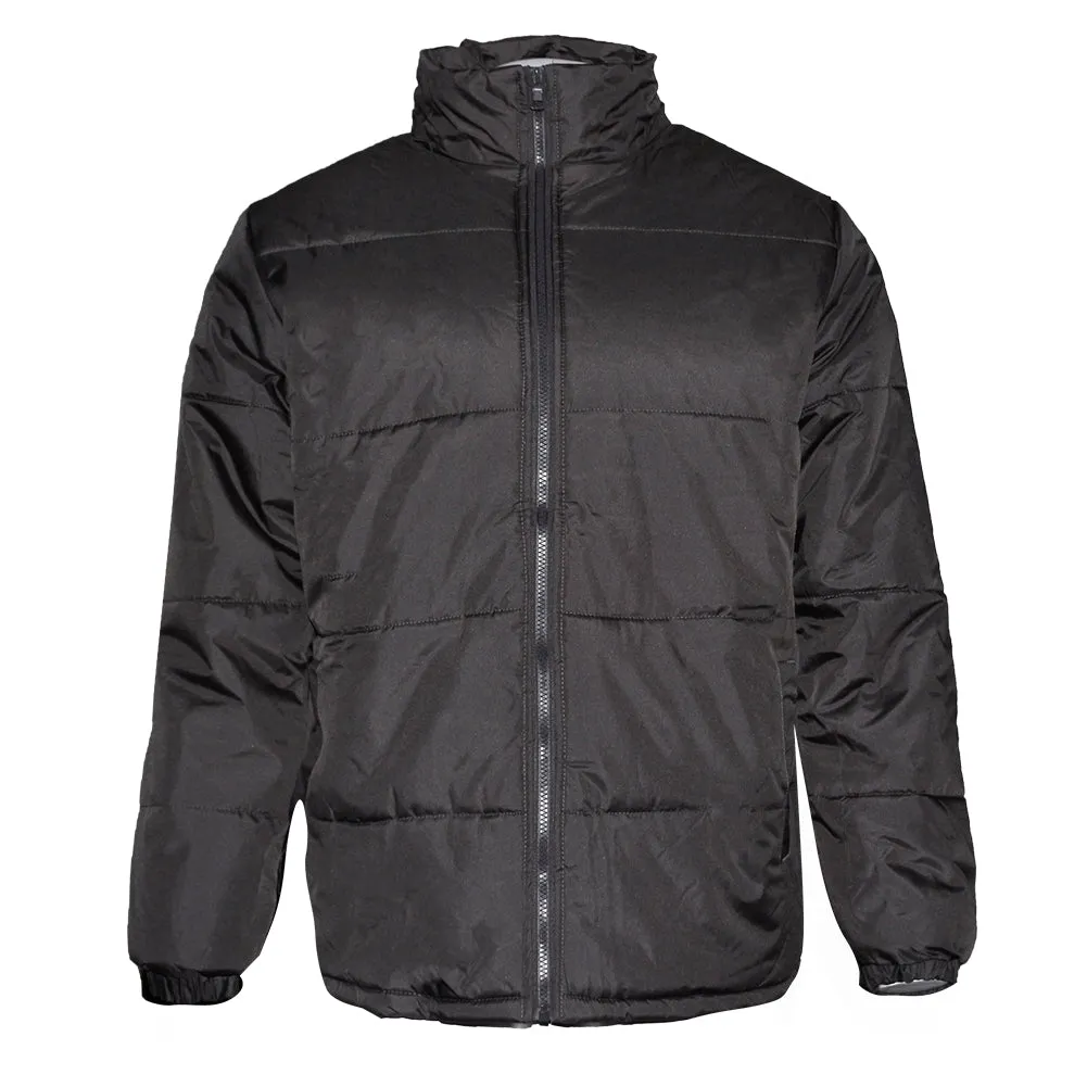 Mens Zipper Puffer Jacket Removable Hoodie Side Pockets Regular Fit