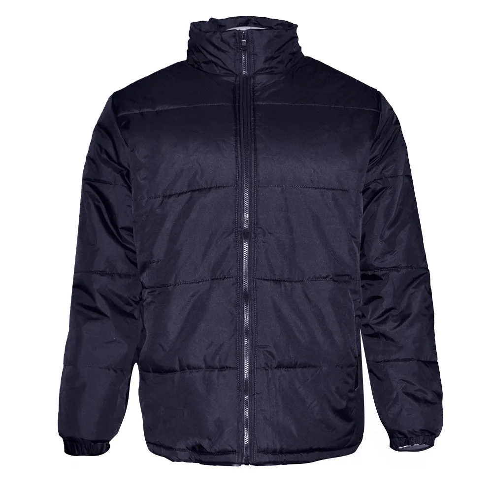 Mens Zipper Puffer Jacket Removable Hoodie Side Pockets Regular Fit