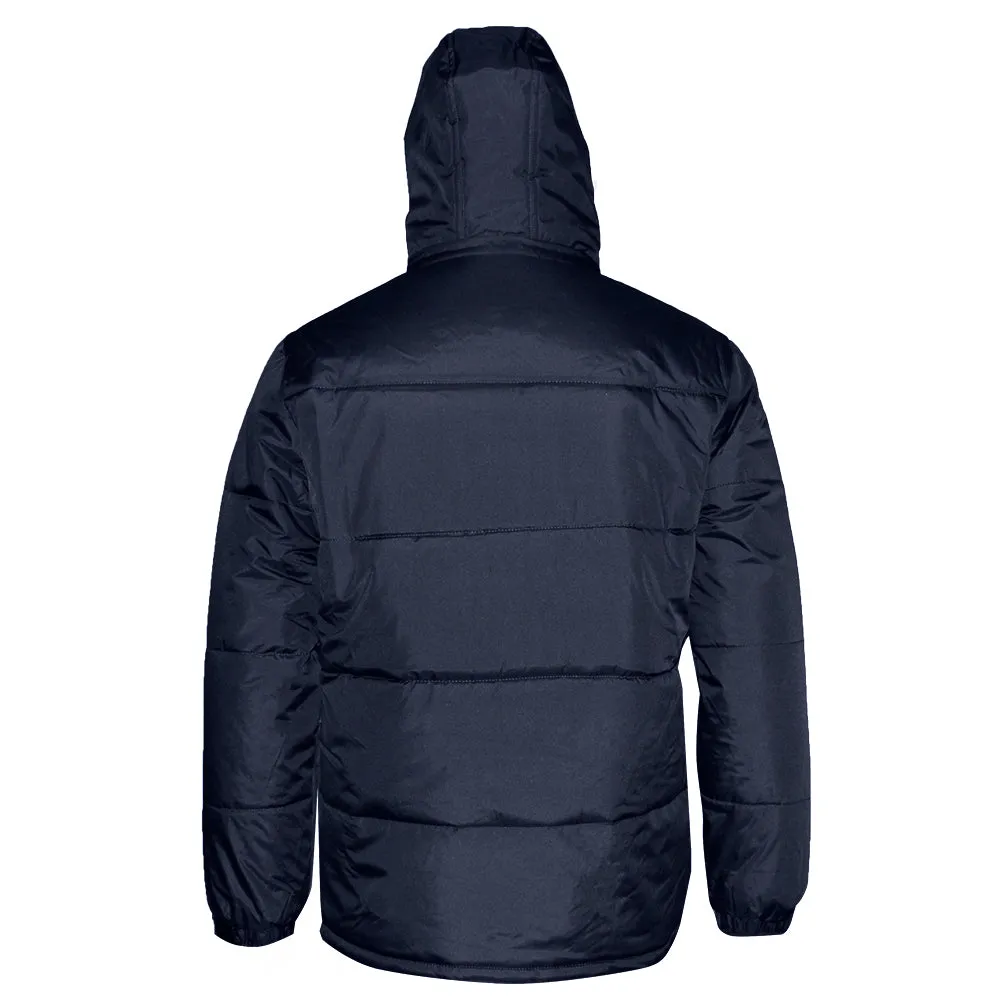 Mens Zipper Puffer Jacket Removable Hoodie Side Pockets Regular Fit